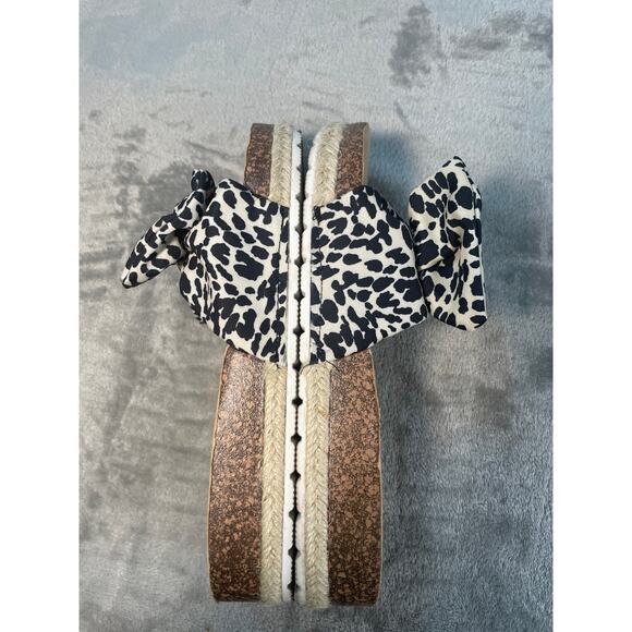Qupid Leopard Print Bow Sandals - Women's Size 7 - Picture 4 of 7